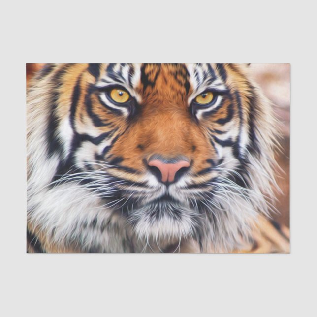 Papier Mousseline Photographie masculine de peinture de tigre (Recto)