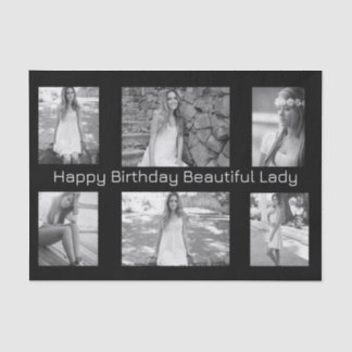 Papier Mousseline Photos & Texte personnalisés B&W Multi-Occasion 