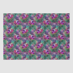 Papier Mousseline Pic rose pourpre Floral