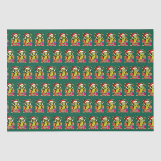 Papier Mousseline Picket de Noël avec chapeau de Noël (Recto)