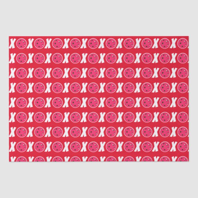 Papier Mousseline Pickleball Lover Valentine XOXO Pickleballs (Recto)