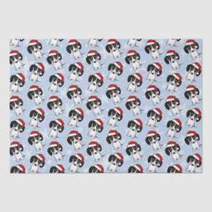 Papier Mousseline Piebald Dachshund Père Noël Wiener Chien Noël