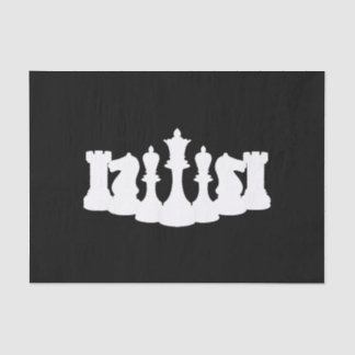 Papier Mousseline Pièces d'échecs classiques noir et blanc