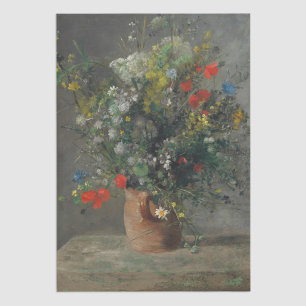 Papier Mousseline Pierre-Auguste Renoir - Fleurs dans un Vase 1866