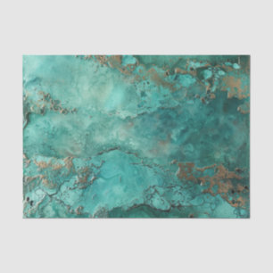 Papier Mousseline Pierre minérale bleu turquoise Chrysocolla