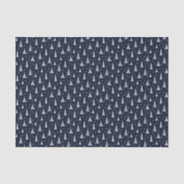 Papier Mousseline Pierre nordique Arbres de Noël gris bleu foncé