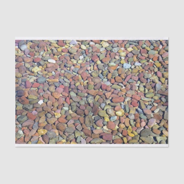 Papier Mousseline Pierres de lac lisses (Recto)