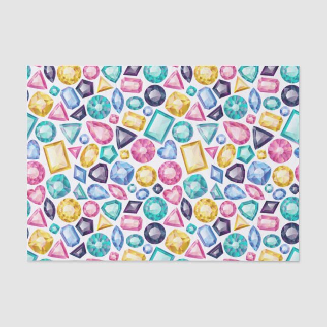 Papier Mousseline Pierres gemmes brillantes Girly chics de diamant (Recto)