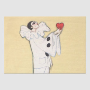 Papier Mousseline Pierrot au cœur rouge de Sophia Chiostri