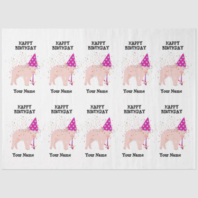 Papier Mousseline Pig Party - Animaux à la fête d'anniversaire (Recto)