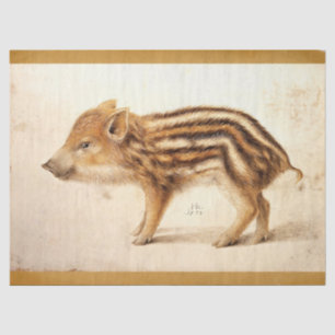 Papier Mousseline PIGLET DE BARRE SAUVAGE Dessin animal antique Parc