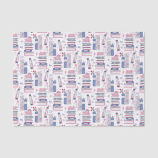 Papier Mousseline Pile de contes de livres gris blanc