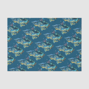 Papier Mousseline Pilote de dragon bleu