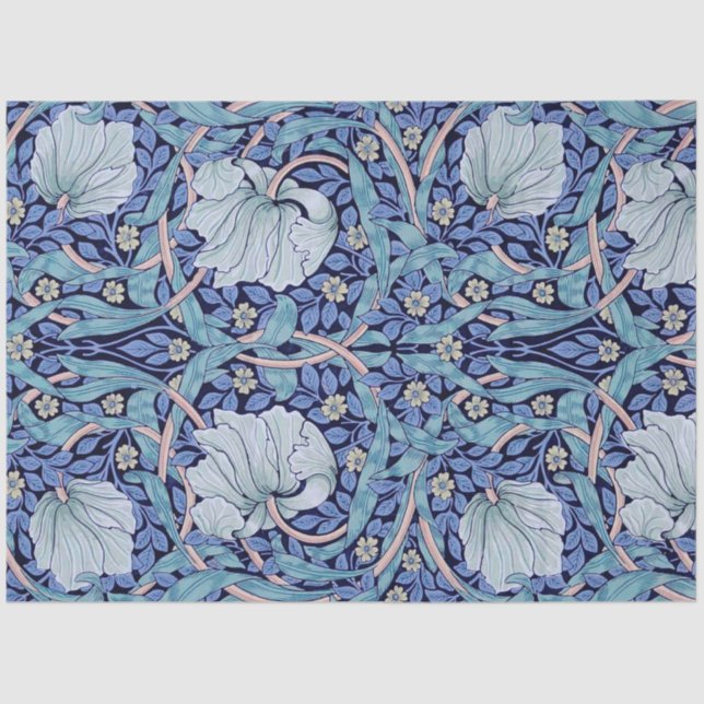 Papier Mousseline Pimpernel Blue, William Morris (Recto)