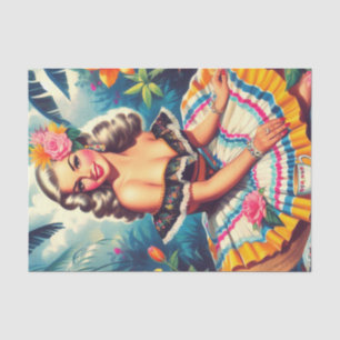 Papier Mousseline Pin-up de la jungle tropicale