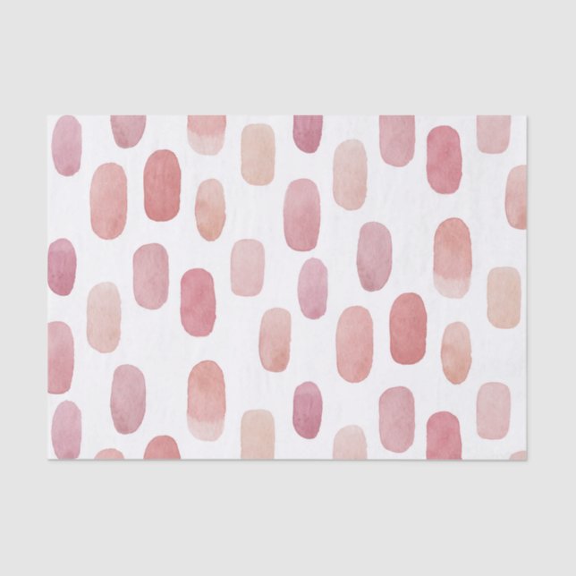 Papier Mousseline Pinceau rose aquarelle. Motif mignon moderne (Recto)