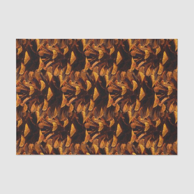 Papier Mousseline Pinecone motif chute rustique nature brun noir (Recto)