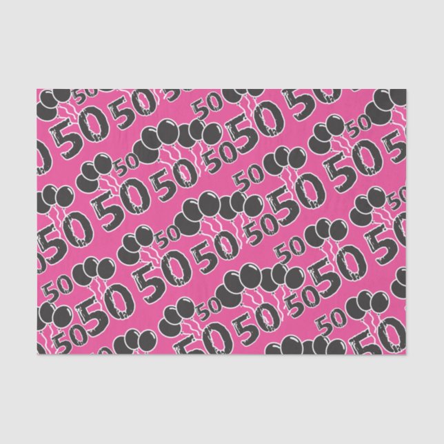Papier Mousseline PINK 50e anniversaire Tissu Papier (Recto)