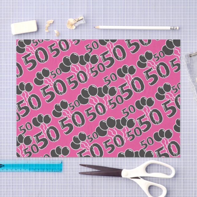 Papier Mousseline PINK 50e anniversaire Tissu Papier (Artisanat)