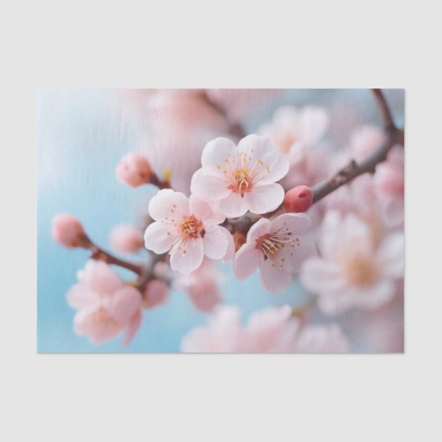 Papier Mousseline Pink Blossom Cascade  (Recto)