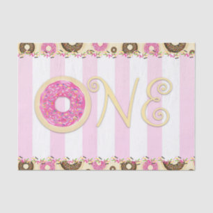 Papier Mousseline Pink Brown Sprinkts ONE 1st Birthday Party