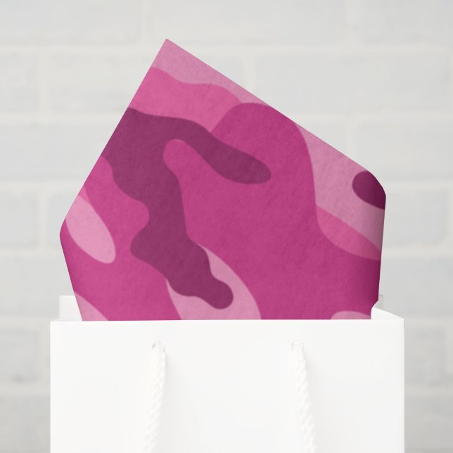 Papier Mousseline Pink Camo Adventure Strength Her Fun (Sac cadeau)