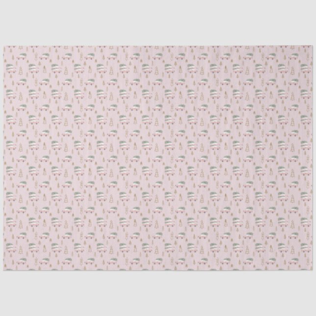 Papier Mousseline Pink Christmas Tissue paper (Recto)