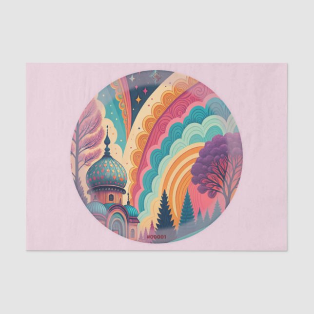 Papier Mousseline Pink Dream Dome Tissue Paper – Customizable (Recto)