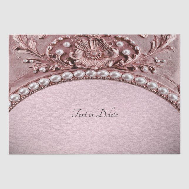 Papier Mousseline Pink Flower Tissue Paper (Recto)