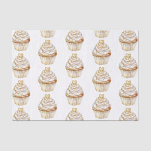Papier Mousseline Pink Gold White Cream Heart Cupcake Anniversaire