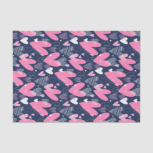 Papier Mousseline Pink Heart Doodle croquis Motif Saint-Valentin