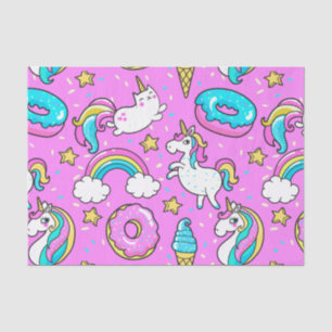 Papier Mousseline Pink Kitschy glittery drôle de licorne et de chatt