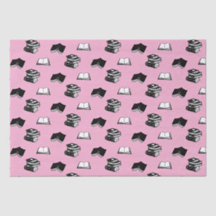 Papier Mousseline Pink Modern Boish Bibliophile Motif de livre