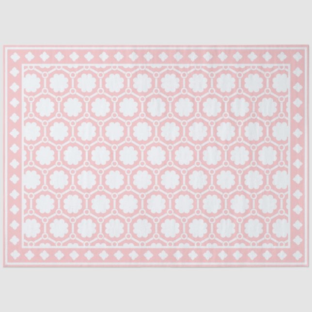 Papier Mousseline Pink Modern Bone Inlay Decoupage Paper (Recto)