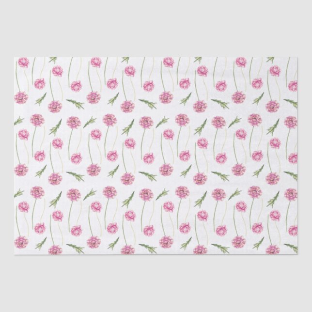 Papier Mousseline Pink Peony Emballage pour petites entreprises (Recto)