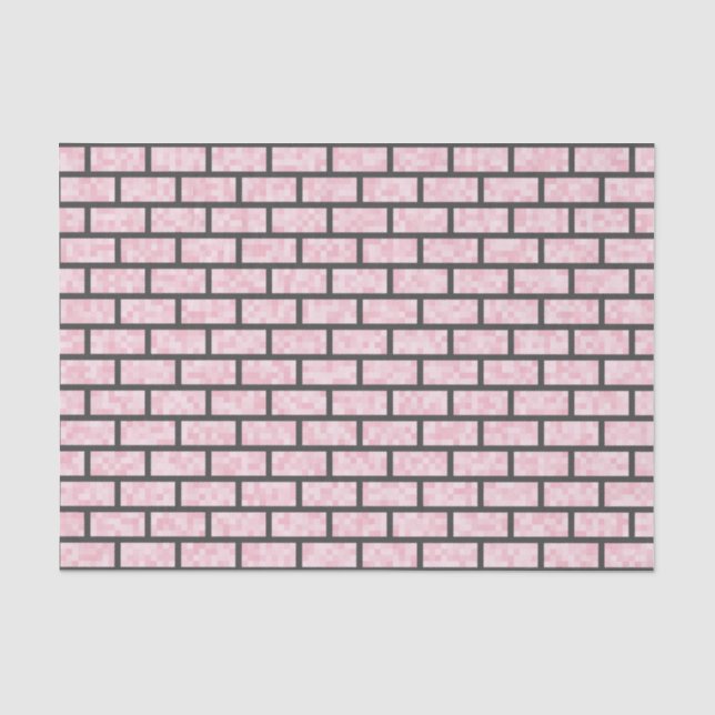Papier Mousseline Pink Pixelelelé Ordinateur Jeu Look Motif de briqu (Recto)