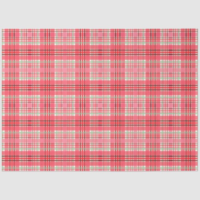 Papier Mousseline Pink Plaid Tartan (Recto)