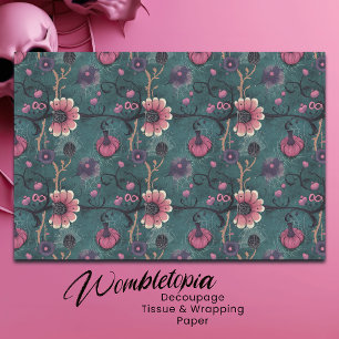 Papier Mousseline Pink & Purple Fun Halloween Citrouille & Fleurs