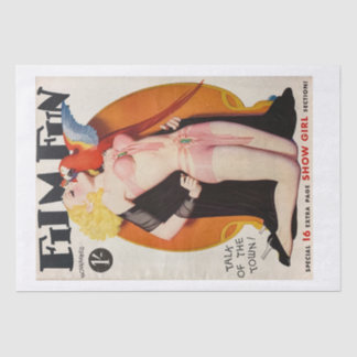 Papier Mousseline Pinup Girl & Parrot 