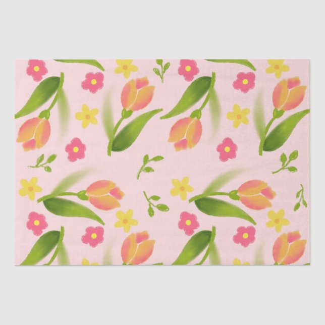 Papier Mousseline Piquer les tulipes (Recto)