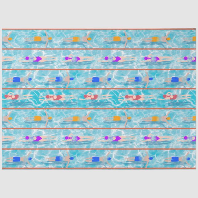 Papier Mousseline Piscine Piscine Motif d'équipe (Recto)