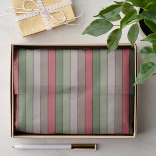 Papier Mousseline Pistachio Coquille verte Rouge Brown rayures