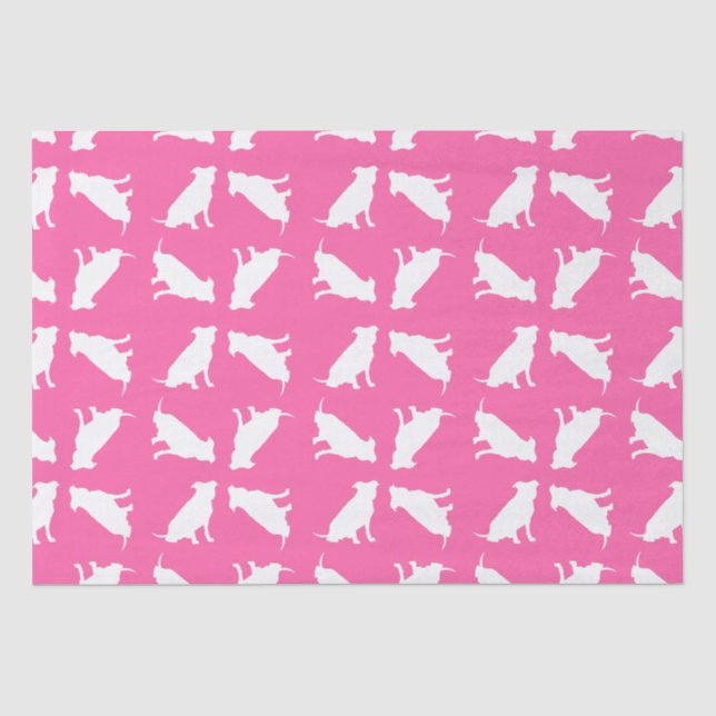 Papier Mousseline Pit Bull Chien Baby shower rose fille Pitbull (Recto)