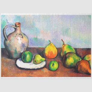 Papier Mousseline Pitcher et Fruit, Paul Cezanne