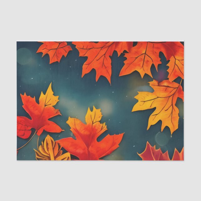 Papier Mousseline Pittoresque Rustique Feuille d'érable d'automne (Recto)