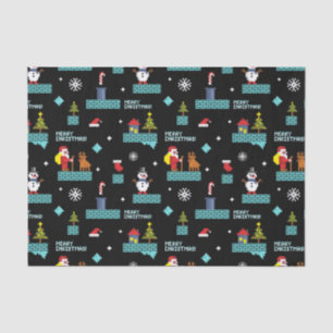 Papier Mousseline Pixellit Joyeux Motif de Noël - Design rétro