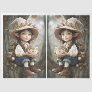 Papier Mousseline Pixie Casquette beige papier de tissus