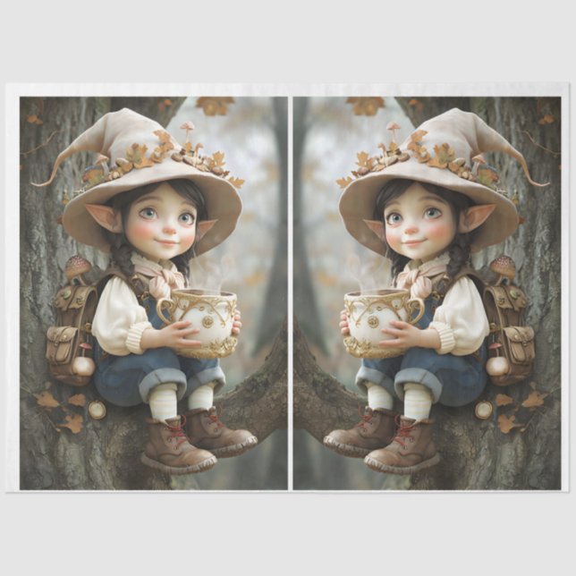 Papier Mousseline Pixie Casquette beige papier de tissus (Recto)