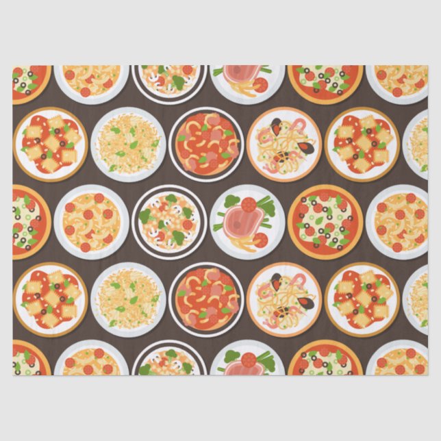 Papier Mousseline Pizza, pâtes, délicieuse cuisine italienne (Recto)