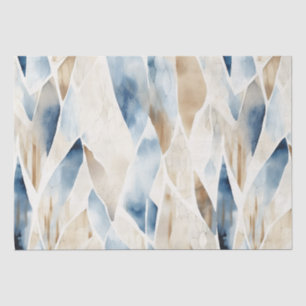Papier Mousseline Plage Abstraite de crème bleue